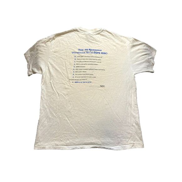 VTG Microsoft Windows NT Shirt Adult Large White Dingy Single Stitch 90s‎ Mens